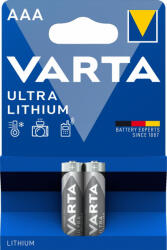 VARTA ULTRA L92/2 1, 5V AAA Lithium mikro elem (Varta-L92-2-6103)