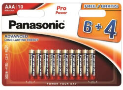 Panasonic Pro Power LR03PPG/10BW Alkaline 1, 5V AAA tartós mikro elem (Panasonic-LR03PPG-7-3)