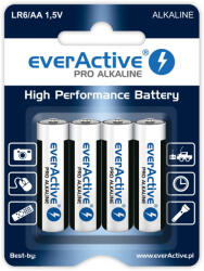 everActive PRO ALKALINE LR6/4 1, 5V AA tartós ceruza elem (Everactive-PRO-ALKALINE-4)