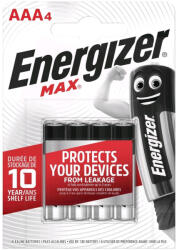 Energizer Max LR03/4 Alkaline 1, 5V AAA tartós mikro elem (ENERGIZER-MAX-LR03-4BP)