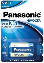 Panasonic EVOLTA Alkaline 6LR61EGE tartós 9V elem (Panasonic-6LR61EGE)