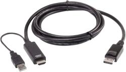 ATEN 2L-7D02HDP video átalakító kábel 1, 8 M HDMI + USB DisplayPort Fekete (2L-7D02HDP)