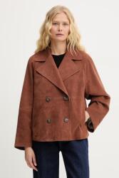 Weekend Max Mara rövid dzseki női velúrbőr SOSPIRO - barna 36