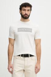 Giorgio Armani férfi pamut t-shirt - bézs L - answear - 16 090 Ft
