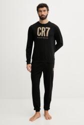 CR7 Cristiano Ronaldo kétrészes férfi pamut pizsama - fekete XXL