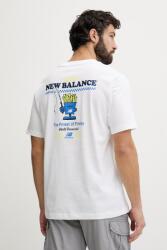 New Balance férfi pamut póló Fish and Chips - fehér L