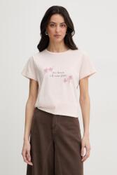 Twinset női pamut T-shirt - rózsaszín XL