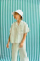 Tinycottons gyerek ing lenkeverékből EMERALD STRIPES SHIRT - fehér 116