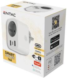 Entac Adaptor priză Smart (1x Type-F, 2xUSB-A, 1xUSB-C 2.4A WIBLE) Entac (ES-SSAUSB-WIBLE)