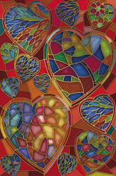 Editor Képeslap 11, 5x17, 4 cm Sentimento Üvegszívek (AAD571)