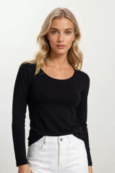 Eldar Irene hosszú ujjú pamutpóló, fekete, XXL