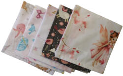 Textil Szalvéta csomag - 5db-os / Bájos kislányos minták