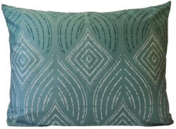  Pamutszatén nagypárna huzat / Elegáns petrol zöld - ezüst modern mintával