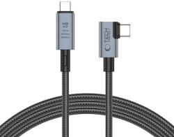ACEFAST Tech-Protect UltraBoost Max L USB-C 4.0 - USB-C 4.0 (90°) PD 240W kábel, 1.5 m - Szürke