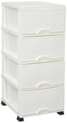  Nostalgia 4 fiókos műanyag komód - bordázott felülettel, lábakon álló tárolóbútor