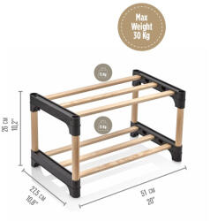 Sev Plastik Cipőtartó fa 2 szintes 51 cm SV-001