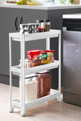 Sev Plastic Gurulós polc műanyag 3 polc 190x540x710mm Szín: Fehér