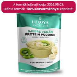 Luxoya - Vegán fehérjét tartalmazó rostpuding - 9 féle rosttal - Kiwi-Banán ízű - DOY - 450g