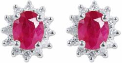 White & Black Ovális rubin fülbevaló gyémántokkal - 1, 0 karát (AU14416)