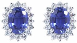 White & Black Ovális tanzanit fülbevaló gyémántokkal - 0, 9 karát (AU14417)