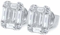 White & Black Baguette gyémánt fülbevaló - 0, 6 karát (AU14410)