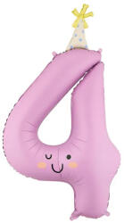 Partydeco Számos lufi 34" 86cm óriás színes szám, számjegy 4-es (LUFI261325)
