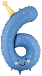 Partydeco Számos lufi 34" 86cm óriás színes szám, számjegy 6-os (LUFI747301)