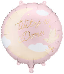  Witaj w Domu fólia lufi, 35x35 cm, világos rózsaszín (FB349-081J)