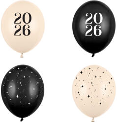  Happy New Year 2026 lufi szett, 30 cm, pasztell mix, 50 db (SB14P-361-000)