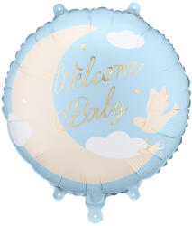  Welcome Baby fólia lufi, világoskék, 35x35 cm (FB350-001J)