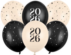  Újévi 2026 pasztell party léggömb készlet 30 cm, 6 db (SB14P-361-000-6)