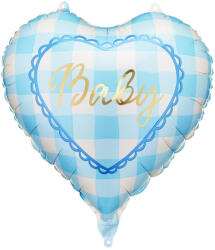  Fólia lufi szív alakú 'Baby', világoskék - 35 cm (FB347)
