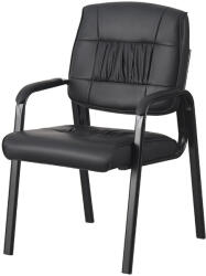 ProCart Scaun de conferinta, piele ecologica si spuma, cotiere captusite, negru (SET663S)