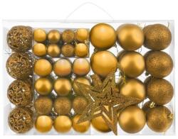 MT Malatec Set globuri Craciun, 100 piese, stea varf, 7 modele, auriu (FSI14784)