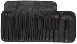 Procart Set 24 pensule make-up, diferite dimensiuni, husa piele ecologica, negru (MAUP-01)