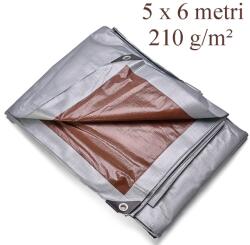Procart Prelata ranforsata PE, 5x6 m, 210g/mp, material impermeabil, protectie UV+, inele metalice, rezistenta la inghet (10.210.56)
