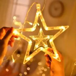 Procart Decoratiune LED forma stea, pentru fereastra, lumina alb calda, alimentare baterii, 19 x 1 x 19 cm (LCL-001-STEA)