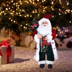 Procart Mos Craciun decorativ, inaltime 30 cm, saculet cadouri si coronita (SANTA30RED)