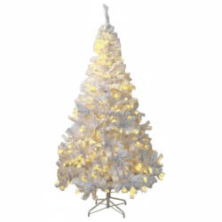 ProCart Brad alb artificial iluminat, 195 cm, 360 LED-uri alb cald, 936 ramuri dense, suport metalic (YWQL2024PL-22) - glowmania