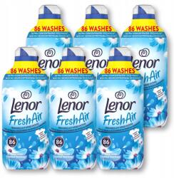Lenor 6x Lenor Fresh Air Folyadék textilöblítéshez 86 mosás, Fresh Wind (8700216723213)