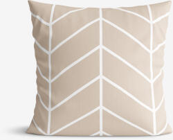 Goldea față de pernă 100% bumbac - zig-zag alb pe bej 40 x 40 cm