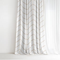 Goldea draperie 100% bumbac - zig-zag bej pe alb 240x150 cm