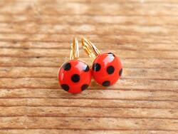 Atellier Wearable Art Cercei Ladybug - Argint placat cu aur