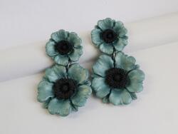 Atellier Wearable Art Cercei Floralia - gri-albastrui perlat și negru
