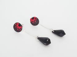 Atellier Wearable Art Cercei argint handmade 2 in 1 Black