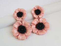 Atellier Wearable Art Cercei Floralia - roz perlat și negru