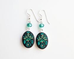Atellier Wearable Art Cercei Green Goddess cu tortițe din argint