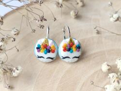 Atellier Wearable Art Cercei Happy Unicorn Rainbow - Argint placat cu rodiu