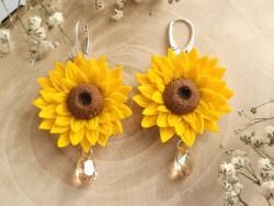 Atellier Wearable Art Cercei Sunflower Fantasy cu tortițe de argint