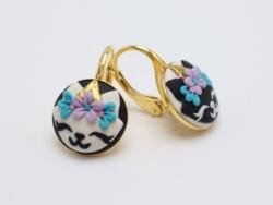 Atellier Wearable Art Cercei Happy Kittycorn pe suport din argint - Argint placat cu aur